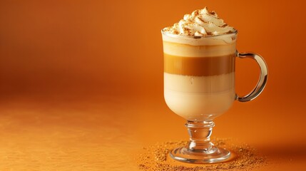 Poster - Buttered Rum Latte: A buttered rum latte in a clear glass