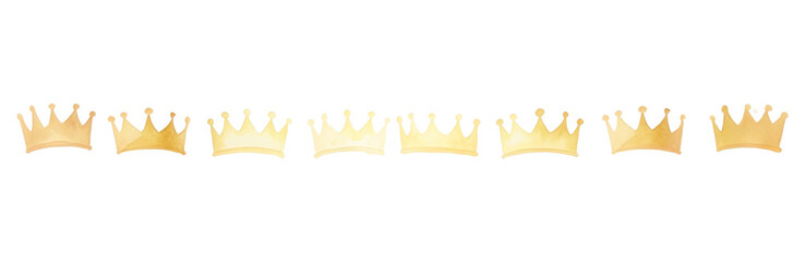 Poster - PNG Yellow crowns line watercolour illustration white background accessories accessory.