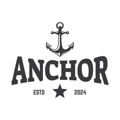 Wall Mural - Vintage nautical anchor logo design