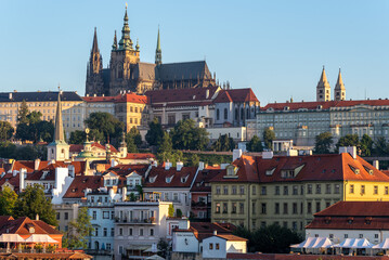 Wall Mural - Cityscape view of Prague castle and Mala strana in Prague, capital of Czech republic