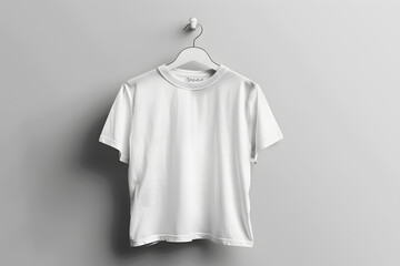 Wall Mural - White t-shirt for kid on a hanger  mockup isolated on white background