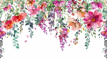 Poster - Wildflower Bouquet Watercolor Hanging