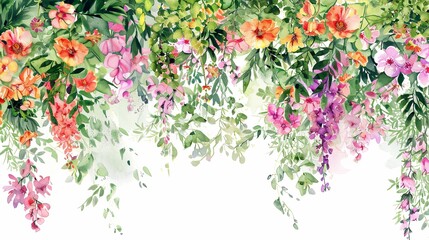 Canvas Print - Wildflower Bouquet Watercolor Hanging