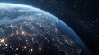 © lililia - A nighttime view of Earth from space with illuminated cities and connecting lines symbolizing global connectivity