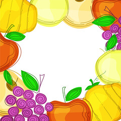 Poster - Colorful Delicious Various Fruits Png Background and Space for Your Background.