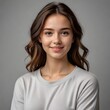 © SIDRA - portrait of a smiling woman, portrait of a woman, portrait of a  girl, portrait of a smiling women,  wonder and joy  , top level view, Beautifull view, girl, white backgriound