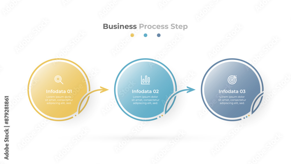 Business infographic. Circle label design with arrows and marketing ...