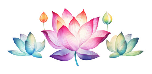 Poster - PNG Lotus flower graphics pattern plant.