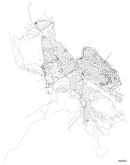 Wall Mural - Halifax city map with roads and streets, Canada. Vector outline illustration.