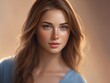 © monkik - An illustration of a pretty woman with light freckles and blue eyes