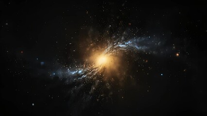 Wall Mural - Seamless loop galactic dust particle on black backdrop