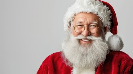 portrait of a smiling Santa Claus on a white background