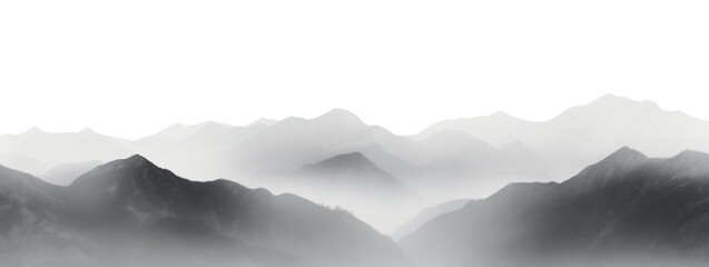 Canvas Print - PNG Foggy mountain nature mist sky.