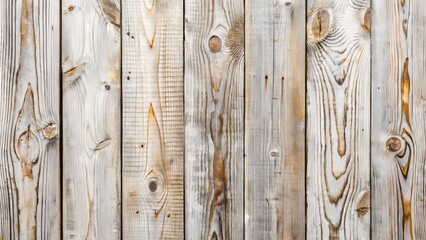 Wall Mural - Weathered vertical whitewashed wooden planks display rustic charm with visible grain and texture, perfect for design project backgrounds or textures.