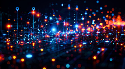 background digital line connected for networking or social media