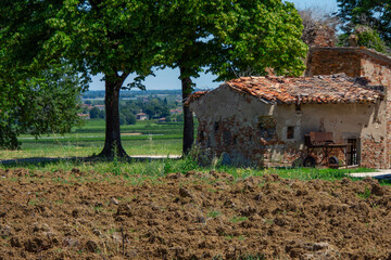 Old agricultural farm in Emilia-Romagna, Italy, with its ancient building.