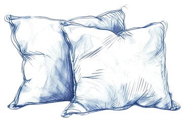 Sticker - PNG  Antique of pillow drawing sketch cushion.