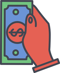 Sticker - Cash Receiving Vector Icon