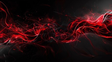 Wall Mural - Vibrant red energy forms a smoky texture in a dynamic abstract background, exuding passion and power with a touch of danger and heat