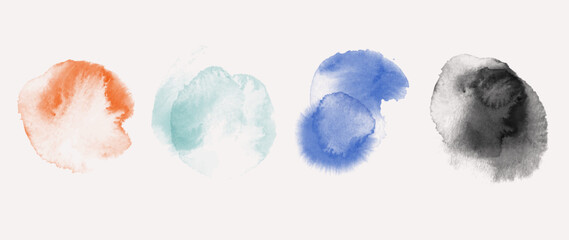 vector illustration of watercolor brush strokes. multi-colored watercolor splashes or blots. vector 