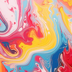 Vibrant abstract fluid art, orange and blue, artistic background