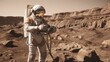 © starush - A man in an astronaut suit standing on a rocky surface, AI