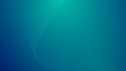 Blue green gradient background with line ornament. Wavy lines. Technology background. Wavy lines