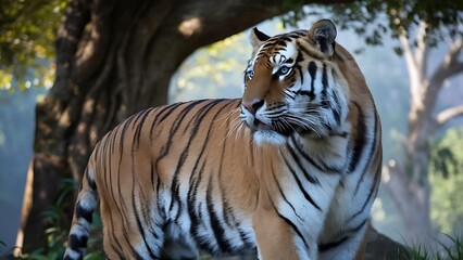 Canvas Print - Great tiger male in the nature habitat wallpaper