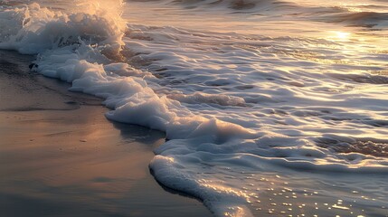 Wall Mural - The evening tide gently enveloping the shore