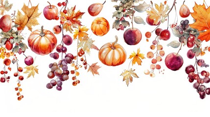 Poster - Thanksgiving Harvest Watercolor Hanging Design