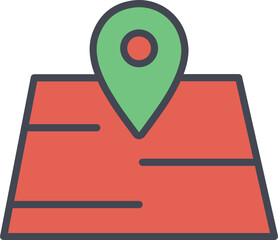 Sticker - Map Vector Icon