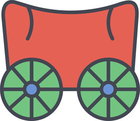 Sticker - Wagon Vector Icon