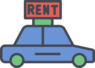 Canvas Print - Rent a Car Vector Icon