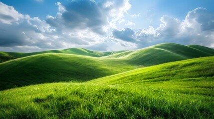 Poster - The emerald green grass covering the hills picture