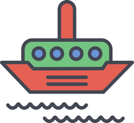 Sticker - Steamship Vector Icon