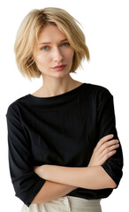 Poster - PNG  Blonde woman black shirt