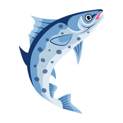 Sticker - A flat style icon of herring fish 

