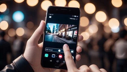 smartphone mobile phone blank screen mobile phone business hand app holding call device application touching background