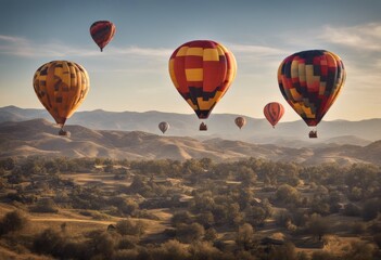 travel drifting ai colourful floating temecula hot balloons colorful california aerialview tourtourism scenic generative valley several hotairballoon adventure air