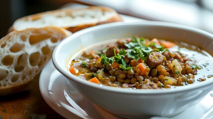 Poster - Lentejas lentil soup rich and flavorful with pieces image