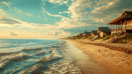 Wall Mural - Sandy area on the ocean shore image