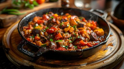 Poster - Vegetable ratatouille is flavorful and rich with chunks picture