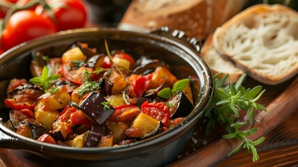 Poster - Vegetable ratatouille is flavorful and rich with chunks