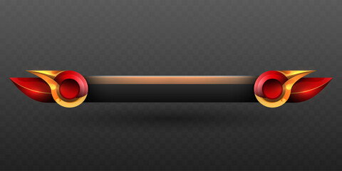 Wall Mural - Gold and Red Fantasy Game Title Lower Third Banner for Game UI Designs