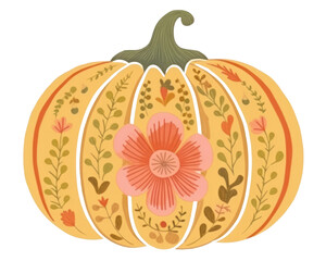 Canvas Print - PNG Pumpkin vegetable pattern craft.