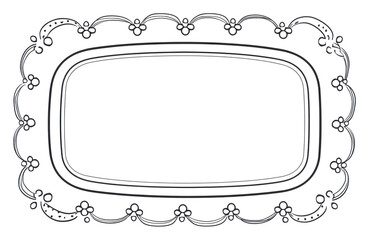 Sticker - PNG  Rectangle shape frame line monochrome.