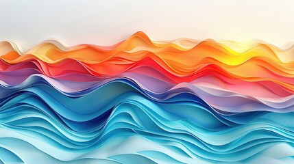 Abstract Wavy Paper Design with Vibrant Colors