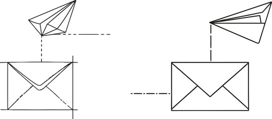 Leinwandbilder - Sending an email message and newsletter using a continuous line drawing. Business metaphor and creative idea. Modern illustration.