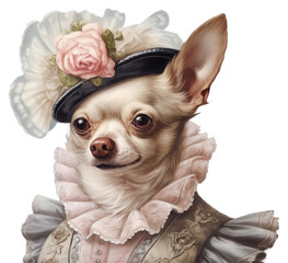 Sticker - PNG Dog animal chihuahua portrait.