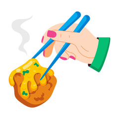 Poster - A flat style sticker of bbq skewers 

